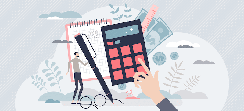 Image of a calculator - the biggest downside of a company who buys your house quickly is that they pay a lower price.